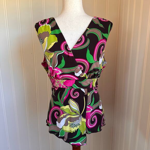 Vintage 90s/Y2K Boho Brown Top L - Picture 1 of 6